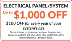 Save up to $1000 off your Electrical Panel