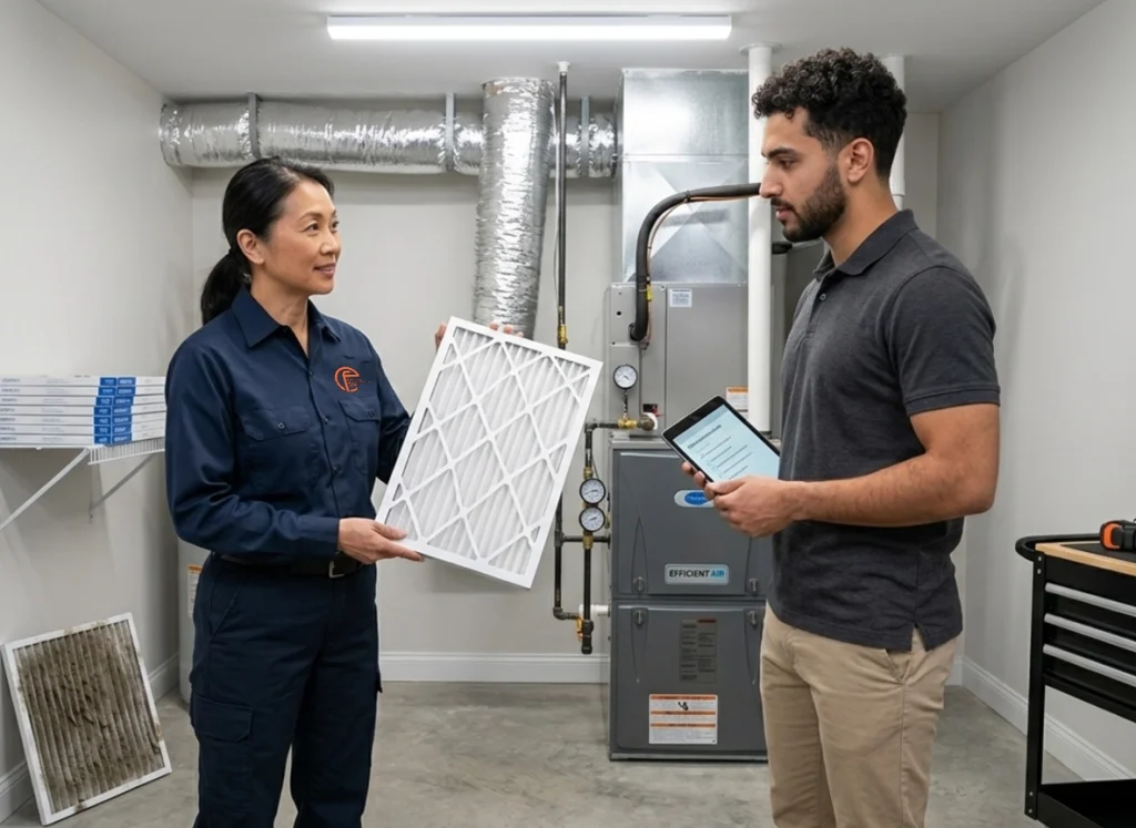 I need technician discussing air filters with the